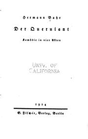 Cover of: Der Querulant: Komödie in vier Akten by Hermann Bahr