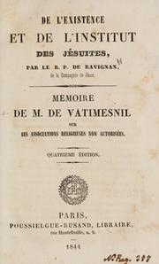 Cover of: De l'existence et de l'institut des Jsuites by Gustave François Xavier de Lacroix de Ravignan