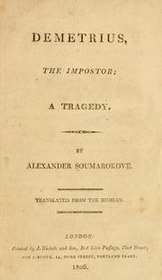 Cover of: Demetrius, the impostor: a tragedy.