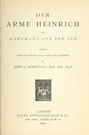 Cover of: Der arme Heinrich by Hartmann von Aue