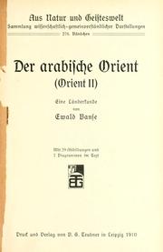 Cover of: arabische Orient (Orient 2) eine Länderkunde
