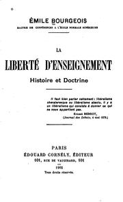Cover of: La liberté d'enseignement: histoire et doctrine