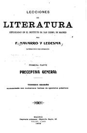 Cover of: Lecciones de literatura explicadas en el Instituto de San Isidro, de Madrid