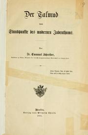 Cover of: Der Talmud vom Standpunkte des modernen Judenthums.