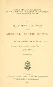 Cover of: A descriptive catalogue of the musical instruments in the South Kensington museum, preceded by an essay on the history of musical instruments