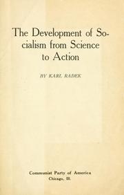 Cover of: The development of socialism from science to action