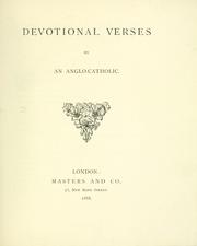 Cover of: Devotional verses