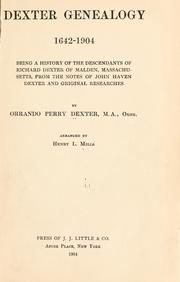 Cover of: Dexter genealogy, 1641-1904.