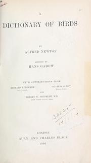 Cover of: A dictionary of birds by Alfred Newton