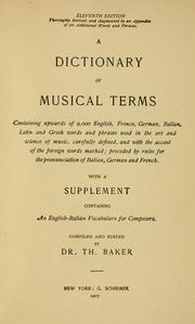 A dictionary of musical terms by Theodore Baker