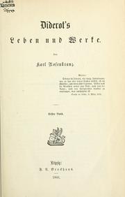 Cover of: Diderot's Leben und Werke. by Karl Rosenkranz