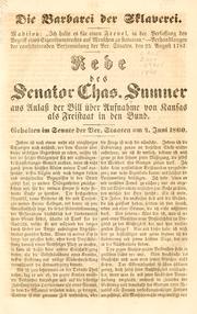 Cover of: Die Barbarei der Sklaverei by Charles Sumner