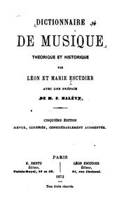 Cover of: Dictionnaire de musique théorique et historique