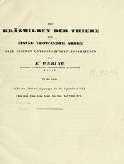 Cover of: Kräzmilben der Thiere und einige verwandte Arten, nach eigenen untersuchungen beschrieben