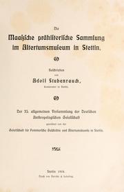 Cover of: Maatzsche prähistorische Sammlung im Altertumsmuseum in Stettin