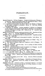 Cover of: A List of Books, Magazine Articles, and Maps Relating to Paraguay: Books, 1638-1903. Maps, 1599-1903