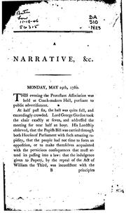 Cover of: A Narrative of the Proceedings of Lord Geo. Gordon, and the Persons ...