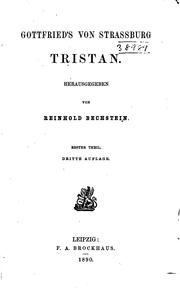 Cover of: Tristan by Gottfried von Strassburg, Karl Marold