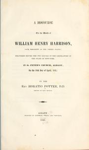 Cover of: A discourse on the death of William Henry Harrison