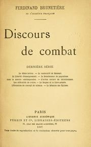 Cover of: Discors de combat. by Ferdinand Brunetière