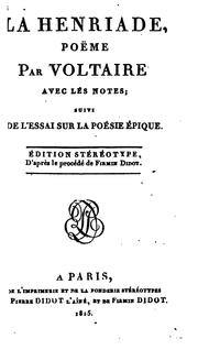La Henriade: poème by Voltaire