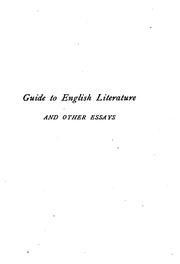Cover of: A Guide to English Literature: And Essay on Gray