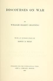 Cover of: Discourses on war by William Ellery Channing