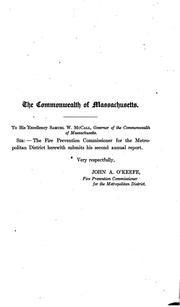 Cover of: Annual Report of the Fire Prevention Commissioner for the Metropolitan ... by Massachusetts