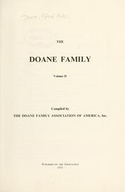 Cover of: The Doane family by Alfred A. Doane
