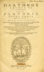 Cover of: Divini Platonis Opera omnia quæ exstant by Πλάτων