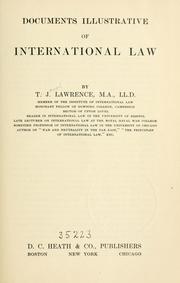 Cover of: Documents illustrative of international law by T. J. Lawrence
