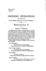 Cover of: Conférence internationale tenue à Washington pour l'adoption d'un premier ... by 