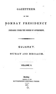 Cover of: Gazetteer of the Bombay Presidency ...