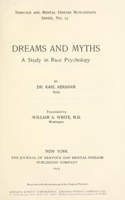 Cover of: Dreams and myths: a study in race psychology.