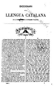 Cover of: Diccionari de la llengua catalana ab la correspondencia castellana y llatina