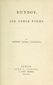 Cover of: Dunboy and other poems / by Timothy Daniel O'Sullivan. by Timothy Daniel O'Sullivan