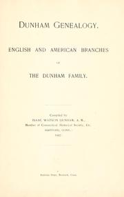 Cover of: Dunham genealogy. by Isaac Watson Dunham