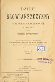 Cover of: Dziele Sowianszczyzny pónocno-zachodniej do poowy 13 w. by Wilhelm Bogusawski