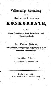 Cover of: Vollständige Sammlung aller ältern und neuern Konkordate: nebst einer ... by Ernst Münch