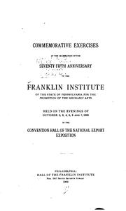 Cover of: Commemorative Exercises at the Celebration of the Seventy-fifth Anniversary ... October, 1899 ...