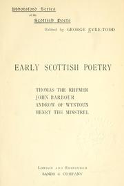 Cover of: Early Scottish poetry by George Eyre-Todd