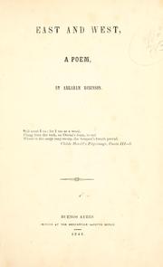 Cover of: East and west: a poem