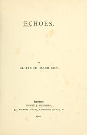 Cover of: Echoes by Clifford Harrison
