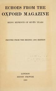 Cover of: Echoes from the Oxford magazine: being reprints of seven years.