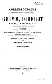 Cover of: Correspondance littéraire, philosophique et critique par Grimm, Diderot ...