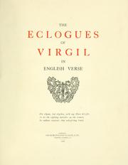 Cover of: The Eclogues of Virgil in English verse.