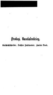 Cover of: Vandalenkrieg by Procopius, David Coste