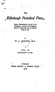 Cover of: The Edinburgh Periodical Press: Being a Bibliographical Account of the ...