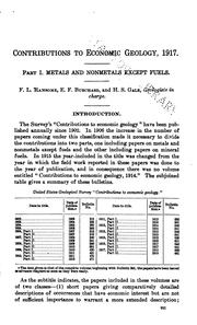 Cover of: Contributions to Economic Geology (short Papers and Preliminary Reports) 1917