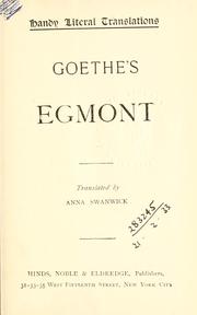 Cover of: Egmont by Johann Wolfgang von Goethe